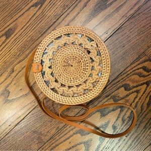 Balinese Rattan Wicker Crossbody Handbag